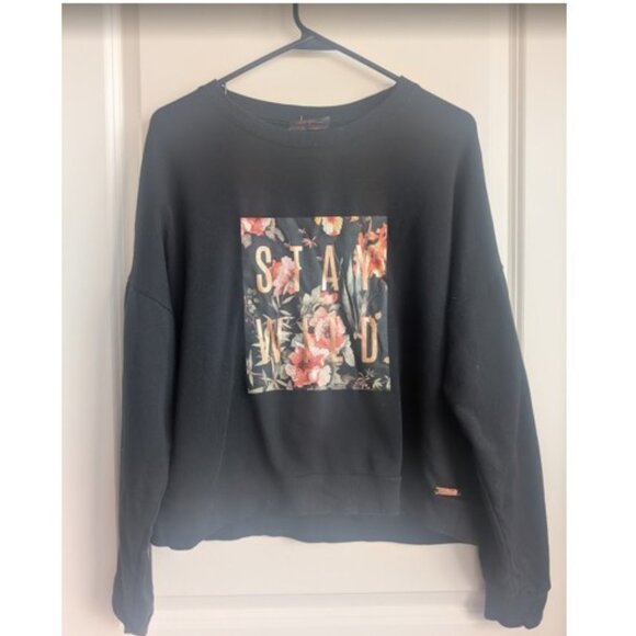 Betsey Johnson. "Stay Wild' black sweatshrit. - Picture 3 of 5